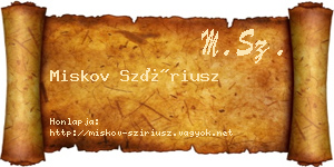 Miskov Szíriusz névjegykártya